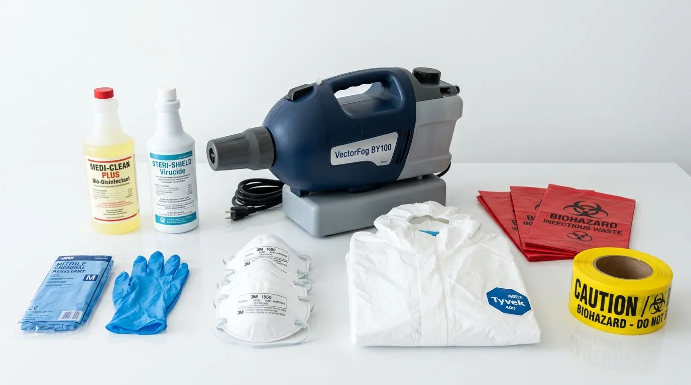 Professional biohazard remediation crew working in Middlebury