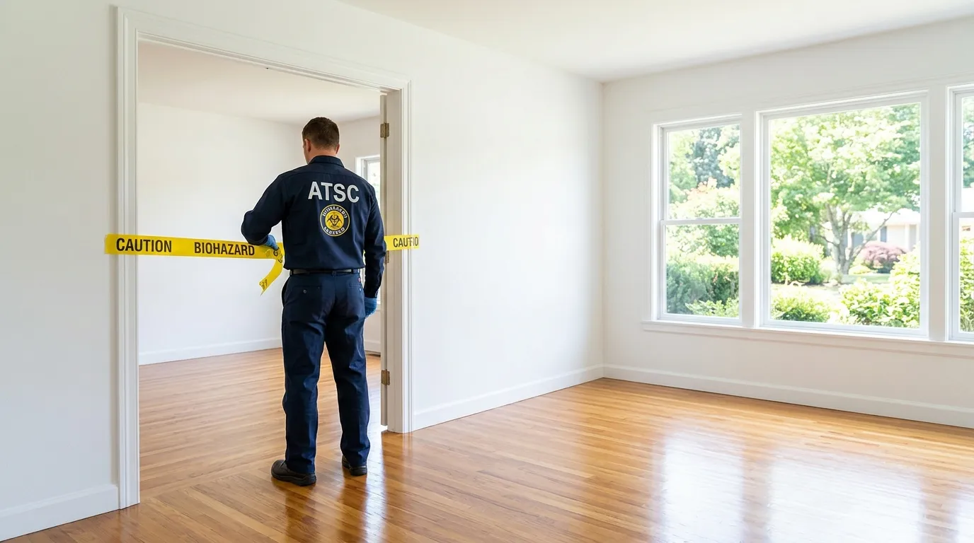Certified biohazard cleanup crew performing Decomposition Cleanup in Middlebury